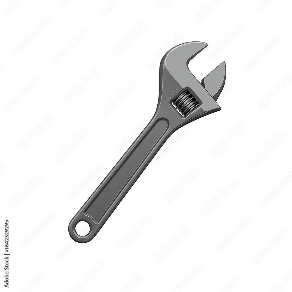 2D flat vector illustration of Wrench, isolated on a white background. 2D flat vector illustration of Wrench, isolated on a white background.