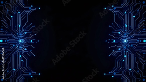 Futuristic Blue Circuit Board Design