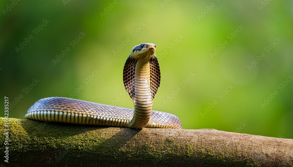 Fototapeta premium cobra against green background