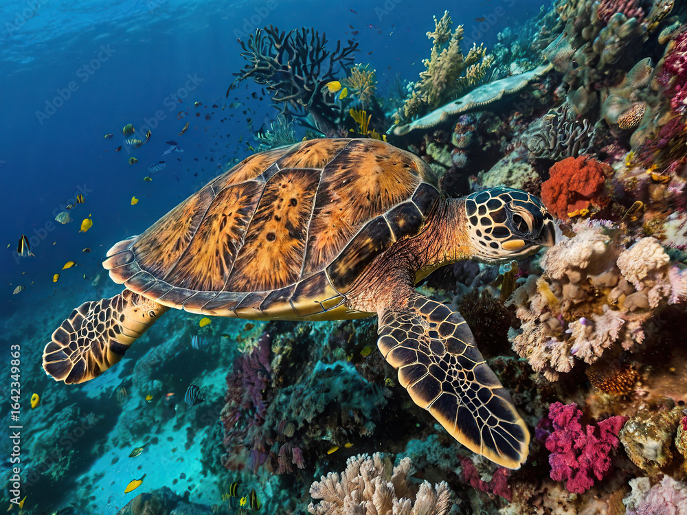 Obraz premium sea turtle swimming