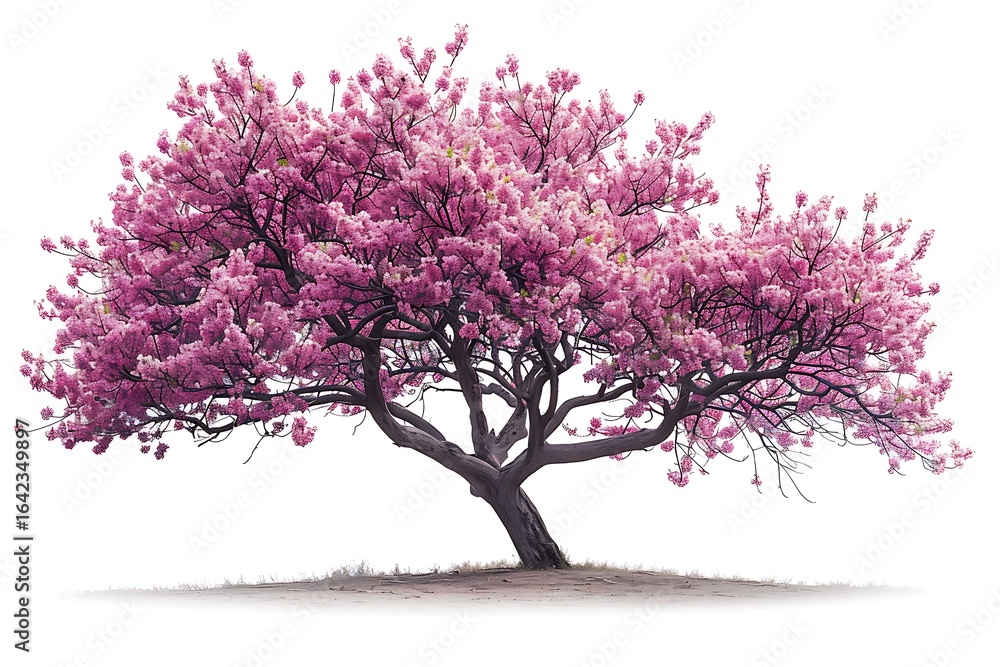 Fototapeta premium Artistic redbud tree isolated for graphic use high resolution picture