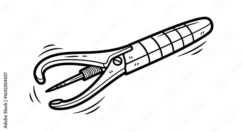 Monochrome Illustration of a Kitchen Whisk Tool With Bold Outlines and a Patterned Handle on a White Background Detailed Black and White Drawing Monochrome Illustration of a Kitchen Whisk Tool With Bold Outlines and a Patterned Handle on a White Background Detailed Black and White Drawing
