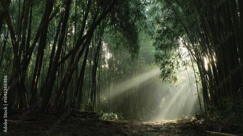 Fototapeta premium Sunlight through bamboo forest