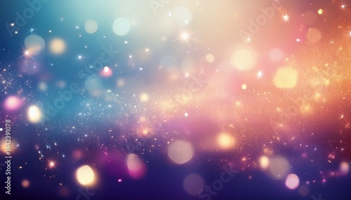 abstract wallpaper of bokeh colourful gradient background with sparkel and stars