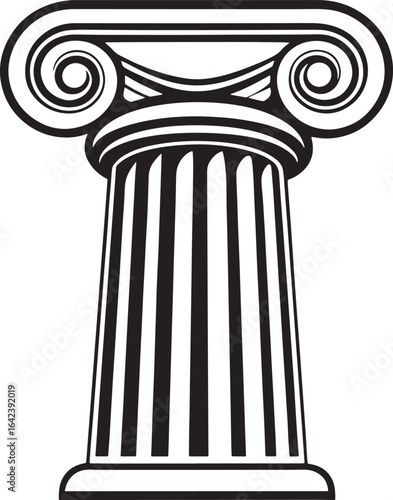 Classic Ionic Column Capital Illustration