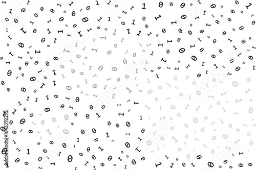 Binary Code Zero One Flowing Abstract Background with Numbers and Symbols of binary code.