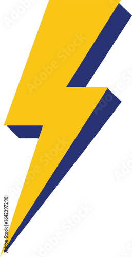 Free Download Yellow and blue lightning bolt vector icon with sharp edges and modern style energy symbol  - GFXLoad