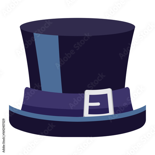 Tall magician top hat cylinder. Vector