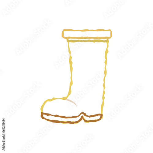 Rain boots outline sketch. Vector