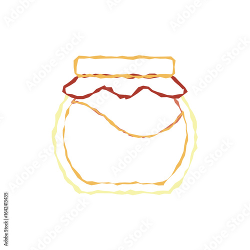 Honey jar outline sketch. Vector