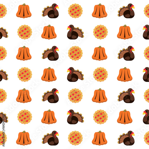 Thanksgiving feast pattern design. Vector