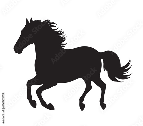 Silhouette of a running horse vector illustration