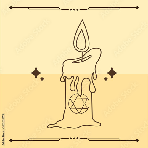Mystical candle design. Vector