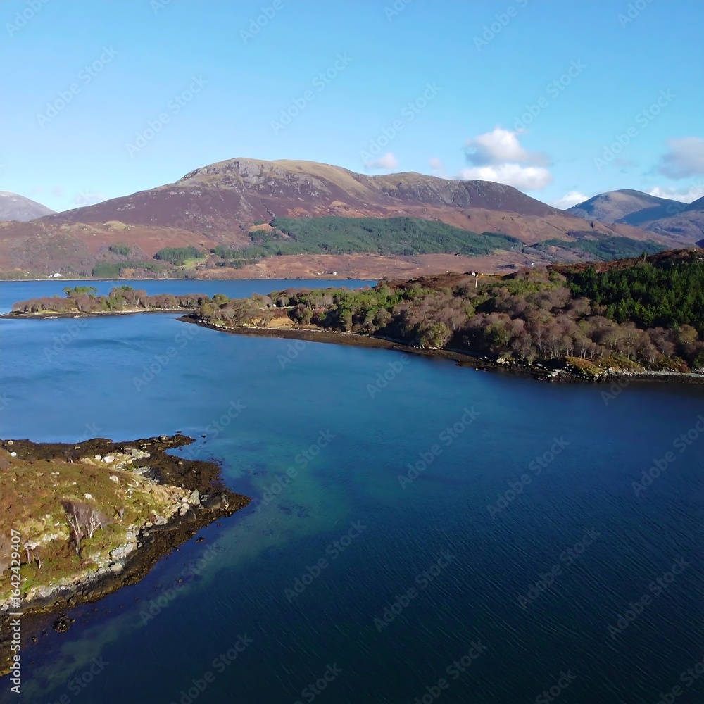 Fototapeta premium Scenic loch and mountains