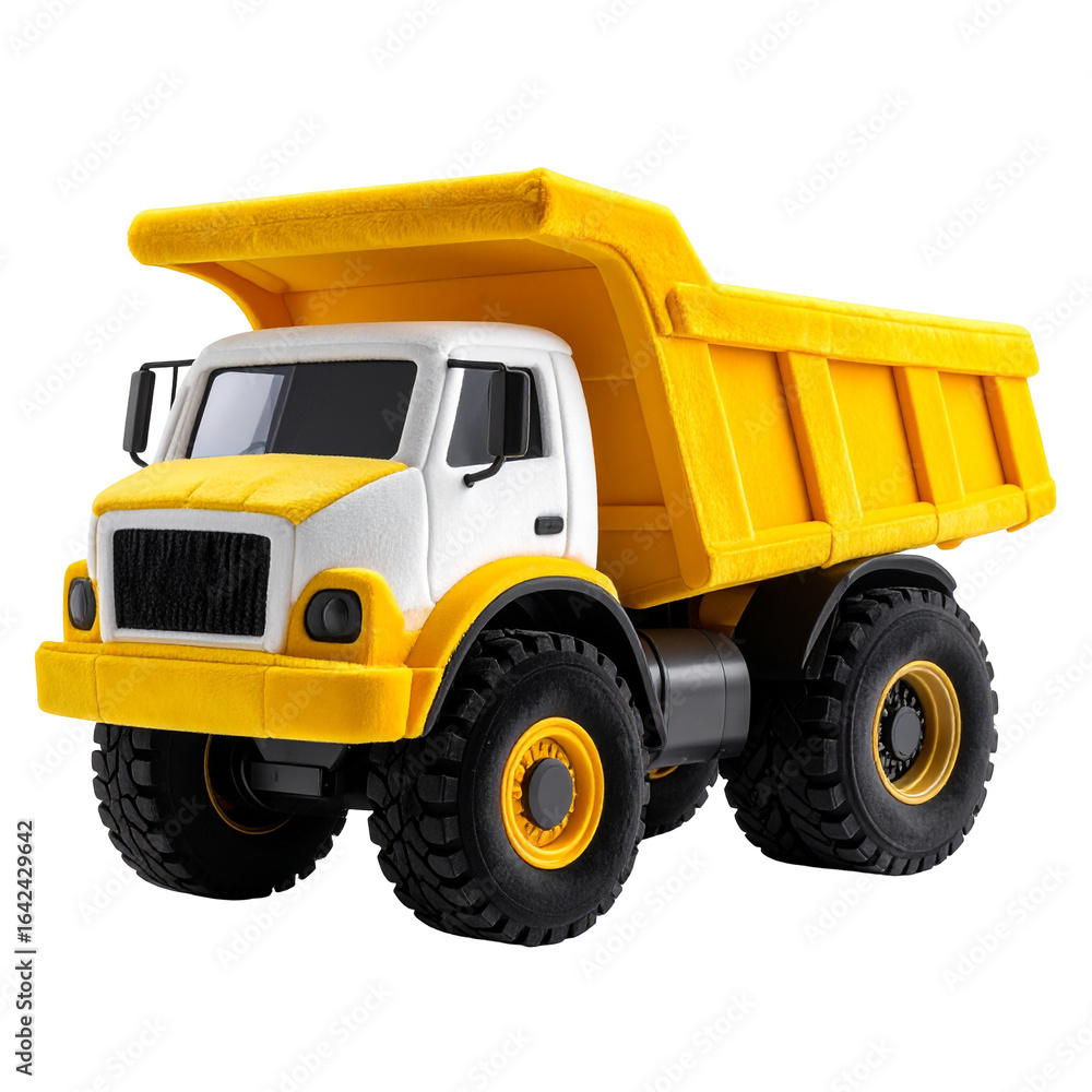 Naklejka premium Bright yellow dump truck illustration