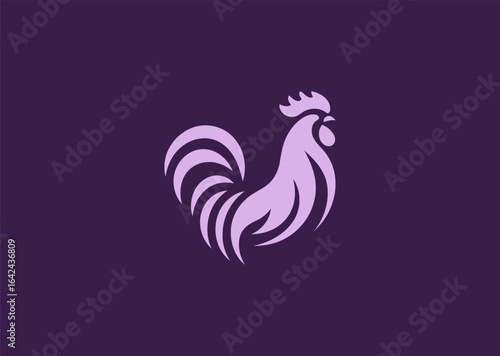 A minimalist rooster silhouette logo, representing alertness and early rise energy.