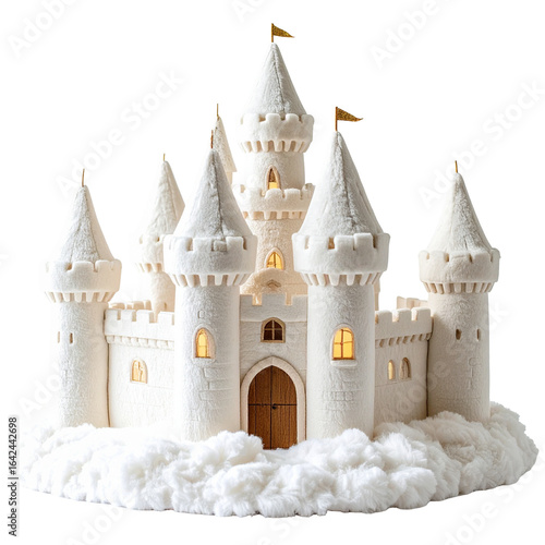 White confectionery castle decorated food item