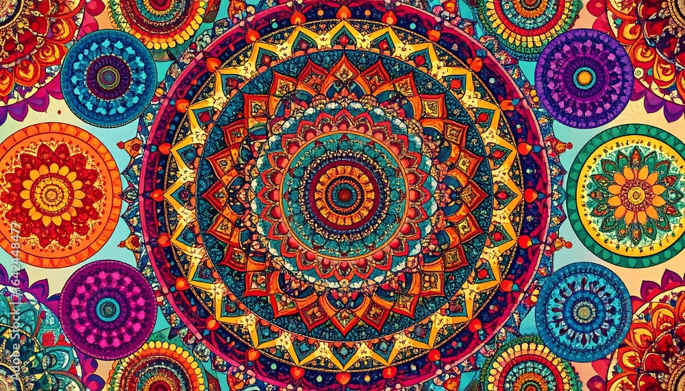 Fototapeta premium Vibrant, colorful mandala patterns