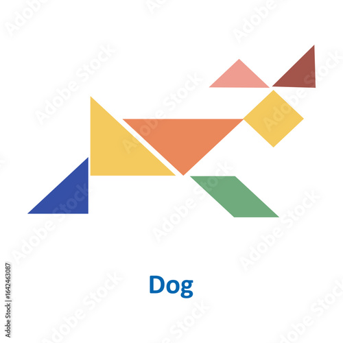 Dog Tangram Puzzle - Creative Geometric Animal Vector Free Download Dog Tangram Puzzle - Creative Geometric Animal Vector - GFXLoad
