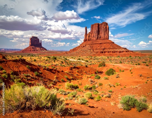 Monument Valley landscape, vibrant colors