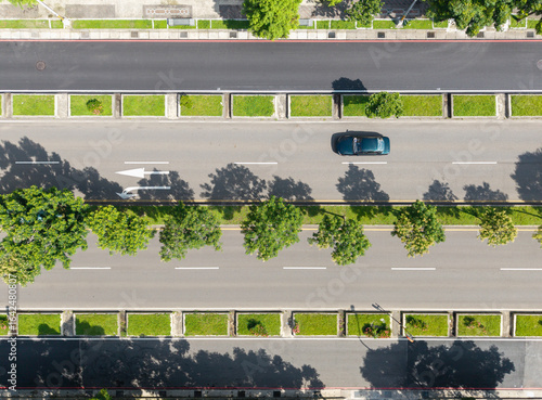 Road Aerial View Urban Street