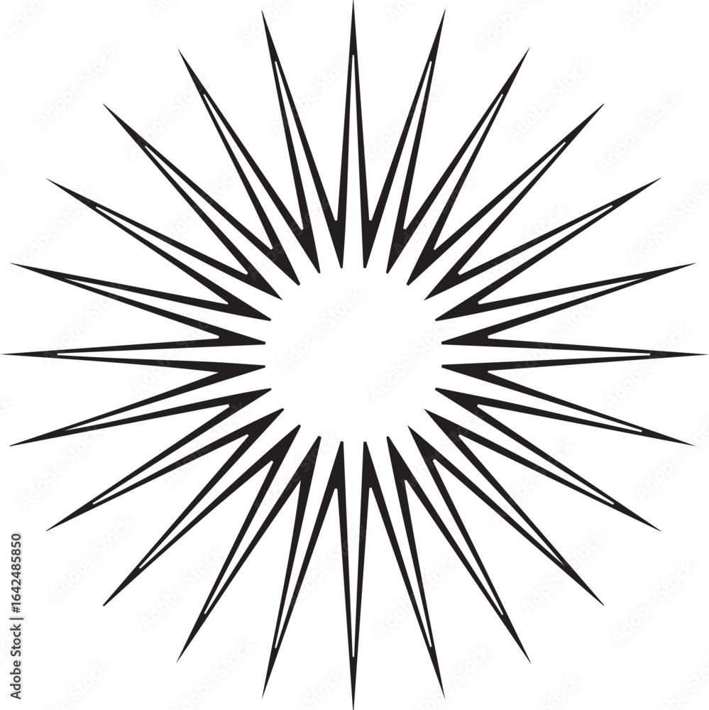 Fototapeta premium bright starburst vector icon with geometric sun rays retro inspired radial burst logo for print web and promotional use