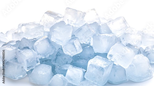 Wallpaper Mural Minimalist composition of ice cubes in pyramid shape on white seamless backdrop, shot using 50mm lens, focus on clarity, edge detail, and soft shadowing from diffused overhead light Torontodigital.ca