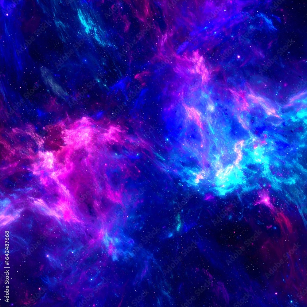 Fototapeta premium Abstract vibrant cosmic nebula