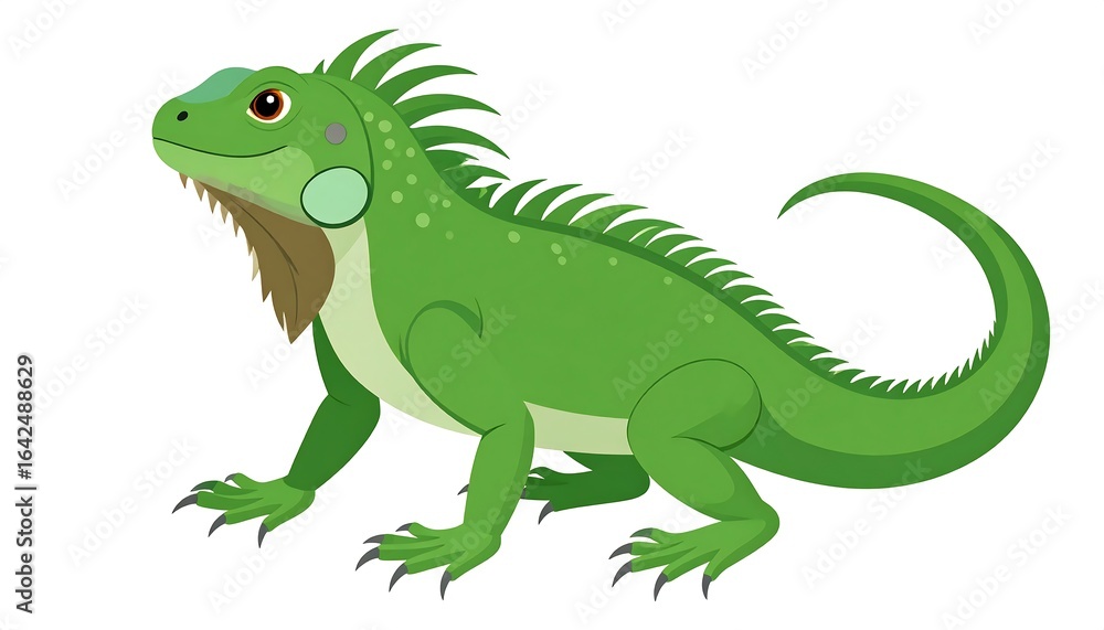 Fototapeta premium Green iguana illustration (2)