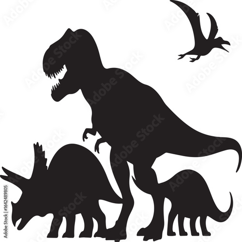 Dinosaur Family Silhouette Collection – Jurassic Era Icons