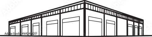 Architecture coloring page for kids and adults, black and white building sketch line art vector illustration