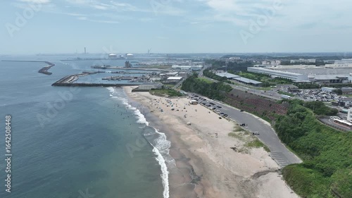 Wallpaper Mural 久慈浜海岸と海水浴客 Torontodigital.ca