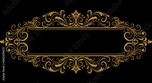 Elegant golden ribbon vector illustration featuring ornate floral flourishes, perfect for adding a touch of luxury and sophistication to any design project or creative endeavor.