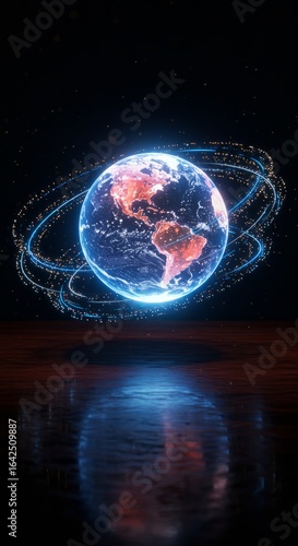 Digital globe with data connections