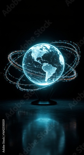 Digital globe with data connections