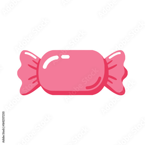 Solid pink candy vector flat style on white background no text
