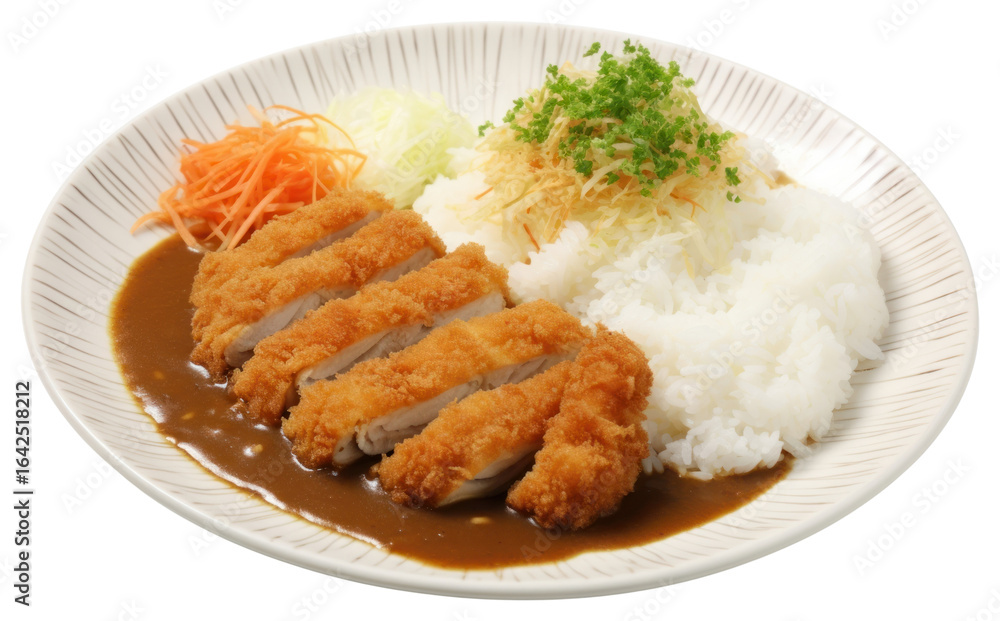 PNG Fry pork tongkatsu curry food plate meal. PNG Fry pork tongkatsu curry food plate meal.