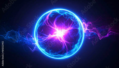 Wallpaper Mural Energy Core: A vivid depiction of a powerful energy core pulsates with brilliant light against a dark backdrop, its dynamic glow evoking a sense of scientific wonder and technological advancement. Torontodigital.ca