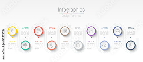 Infographic 10 options design elements for your business data. Vector Illustration.