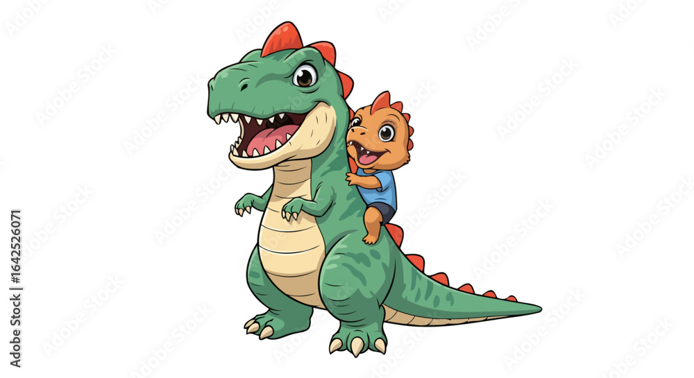 Obraz premium adorable dinosaur duo perfect for childrens books and fun designs