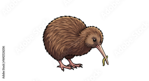 adorable kiwi bird foraging perfect for childrens books