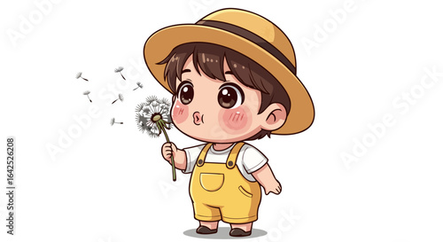 adorable child blowing dandelion wishes springtime innocence and hope