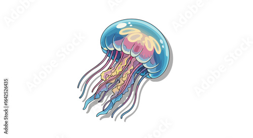 vibrant jellyfish illustration perfect for oceanthemed designs