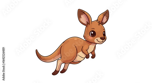 adorable jumping kangaroo cartoon character for childrens designs