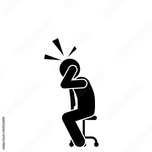 Stickman exhausted from overwork vector