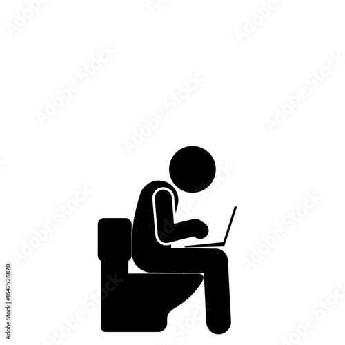 Stick figure remote work anywhere concept