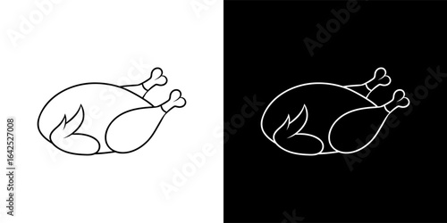chicken meat food icon vector
