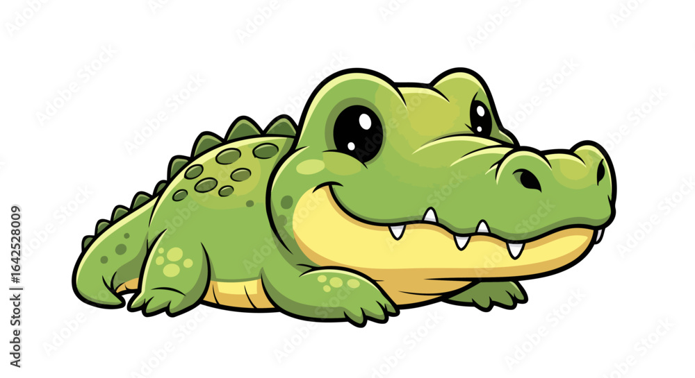 Naklejka premium adorable baby crocodile illustration perfect for kids books and fun designs