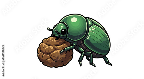 adorable dung beetle cartoon natures recycling champion
