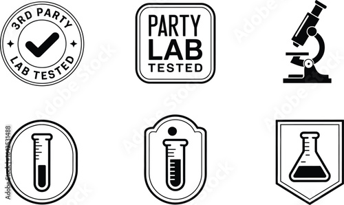 Lab Tested and Scientific Icons 3rd party tested science